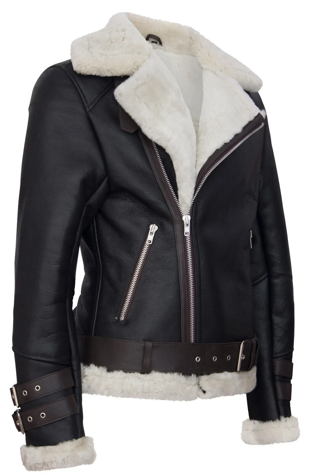 Mens Sheepskin Leather Biker Jacket-Edmonton