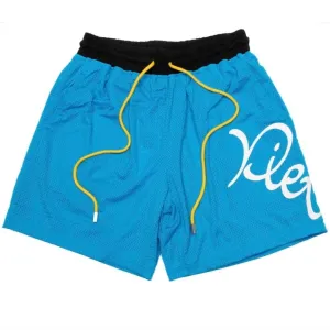 Men's Slant Mesh Shorts In Electric Blue