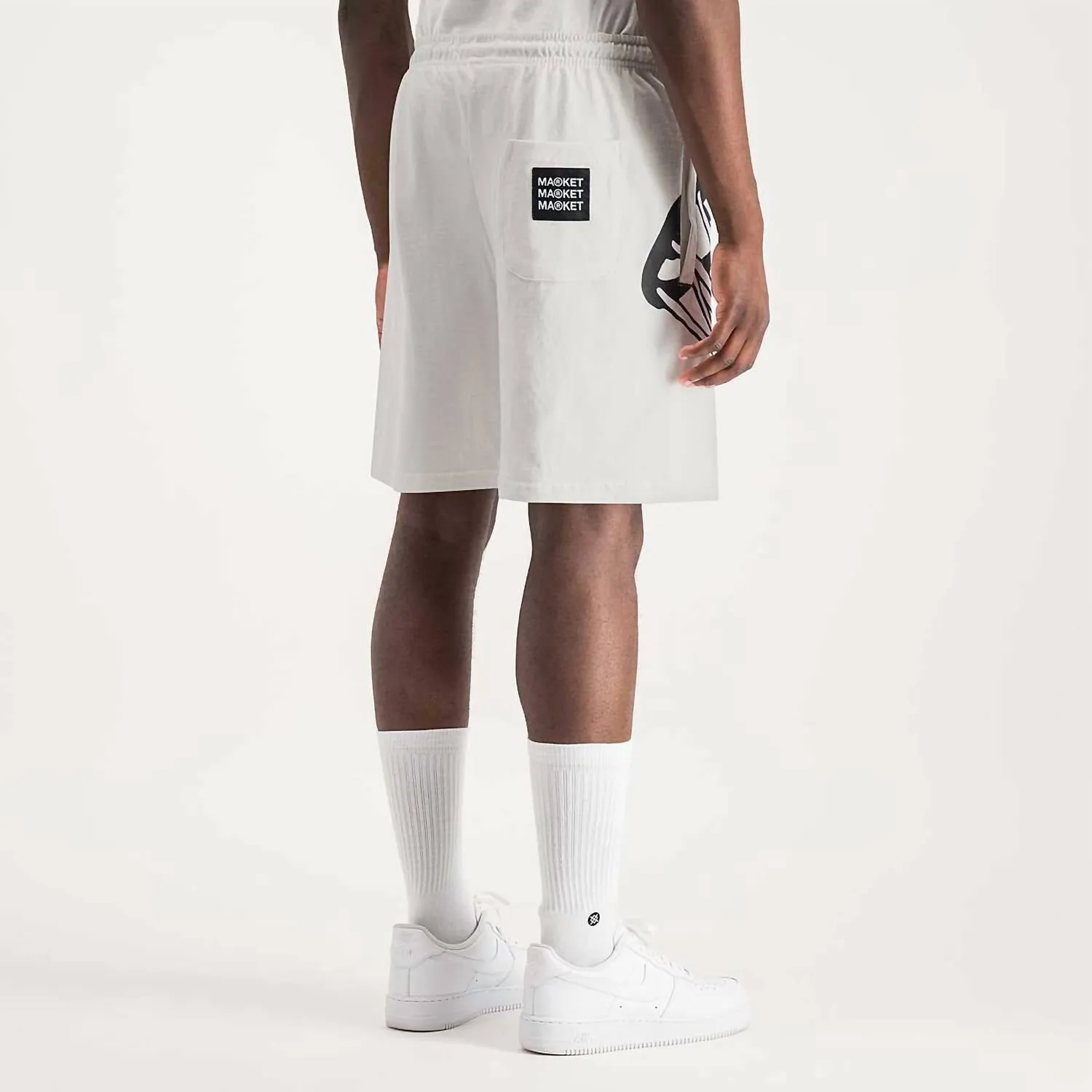 Men's Smiley In The Net Uv Shorts In White/black