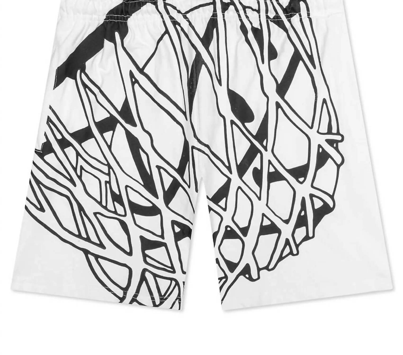 Men's Smiley In The Net Uv Shorts In White/black