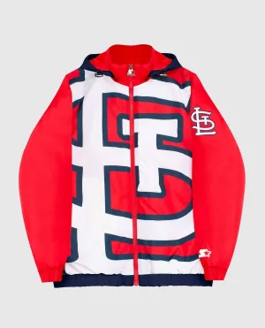 Men's St. Louis Cardinals Hooded Nylon Full-Zip Jacket In Red