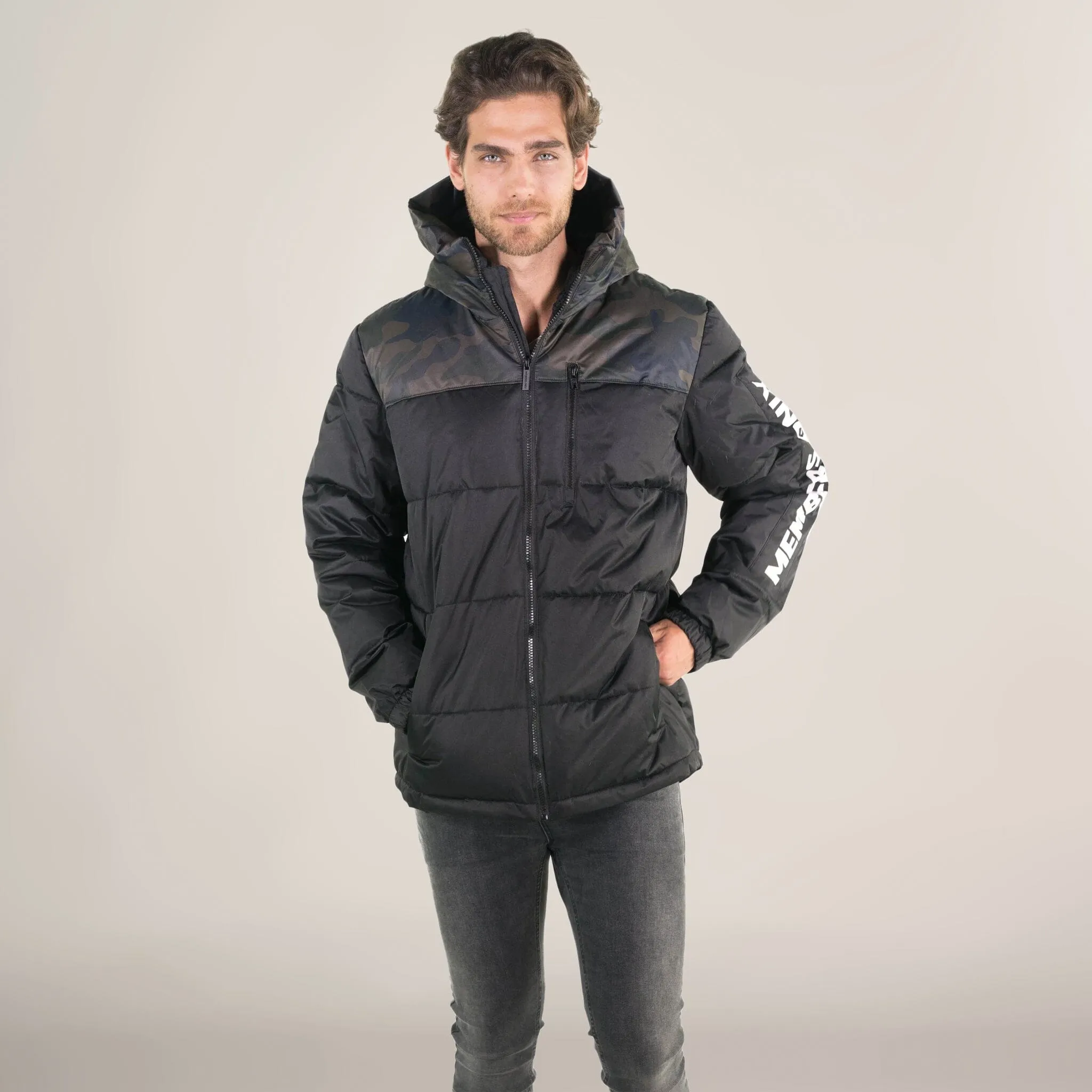 Men's Twill Block Puffer Jacket