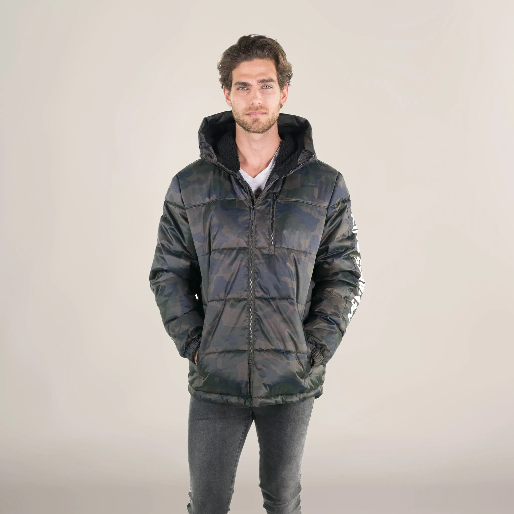 Men's Twill Block Puffer Jacket