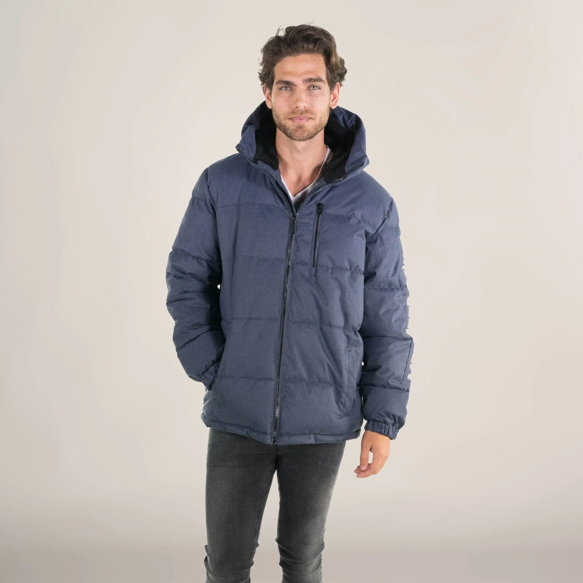 Men's Twill Block Puffer Jacket