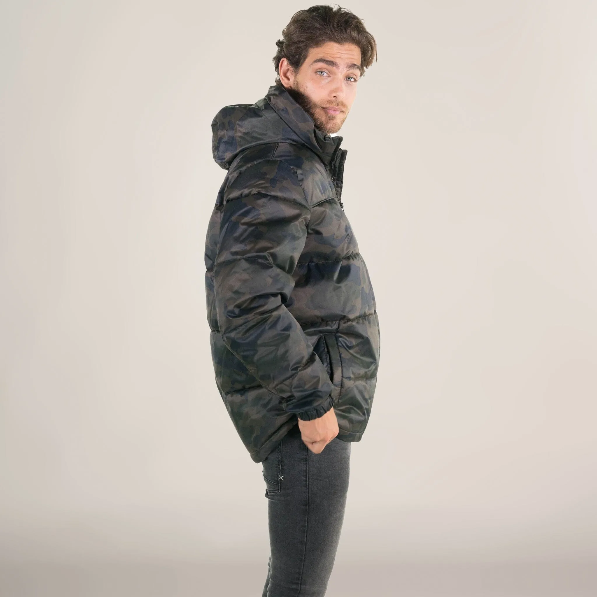 Men's Twill Block Puffer Jacket