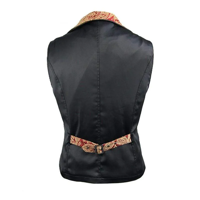 Men's Two Tone Punk Wasitcoat Red