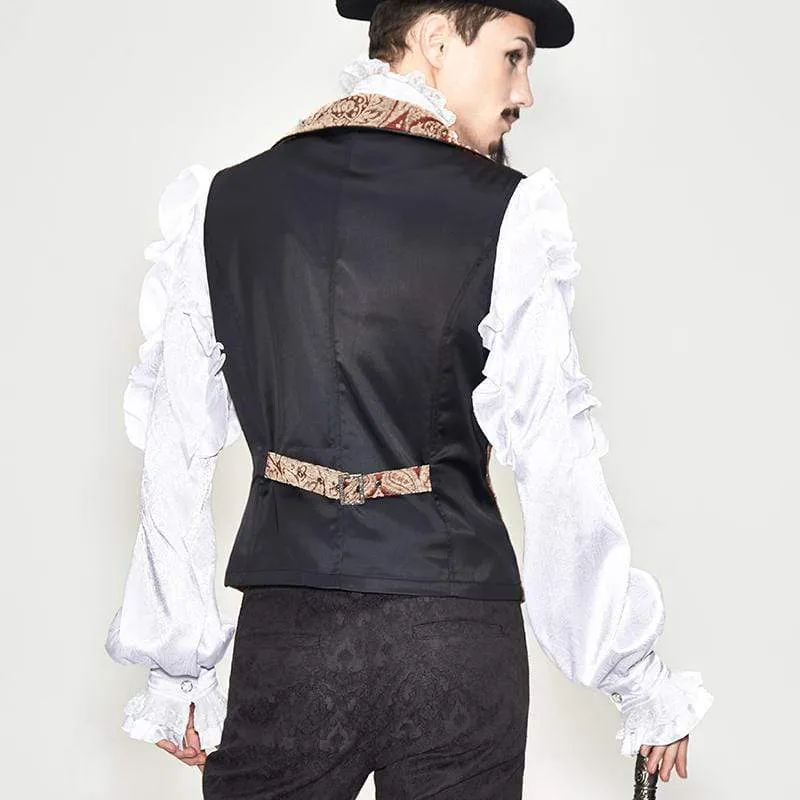 Men's Two Tone Punk Wasitcoat Red