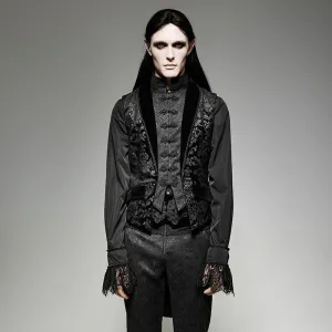 Men's Victorian Swallow Tail Sleeveless Velveteen Vest