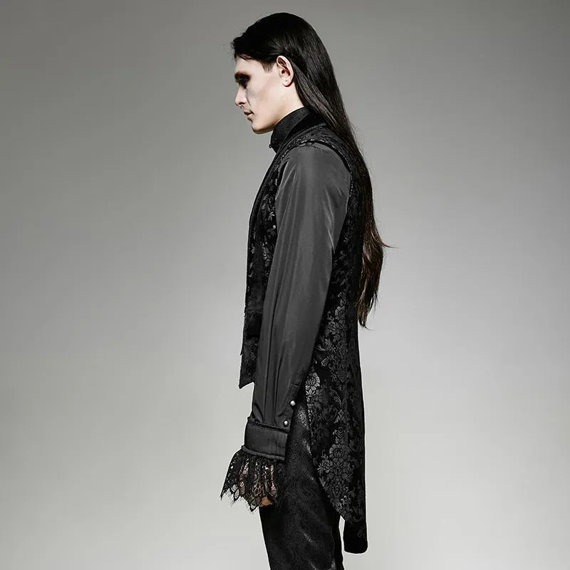 Men's Victorian Swallow Tail Sleeveless Velveteen Vest