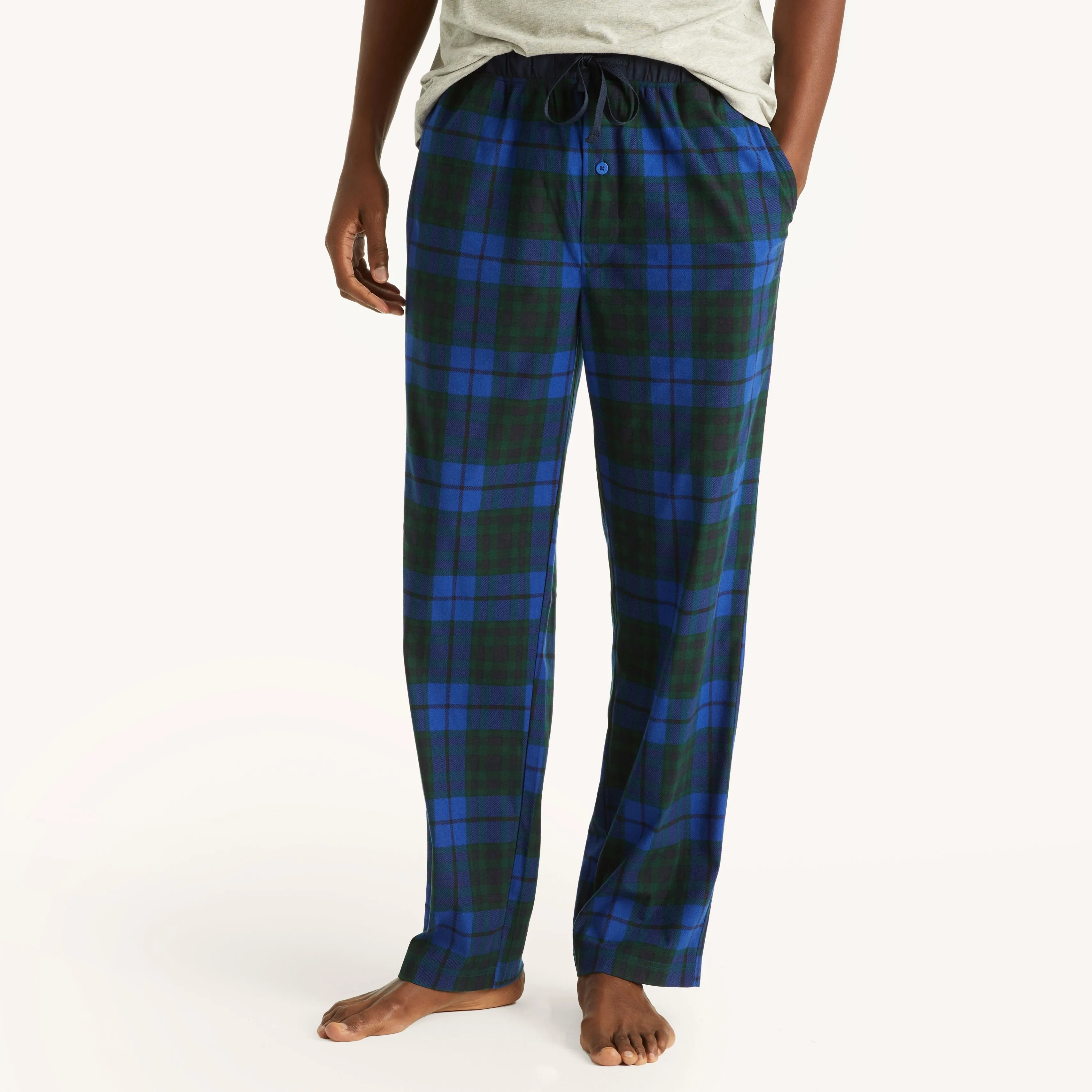 Nautica Mens Fleece Plaid Print Pajama Pant