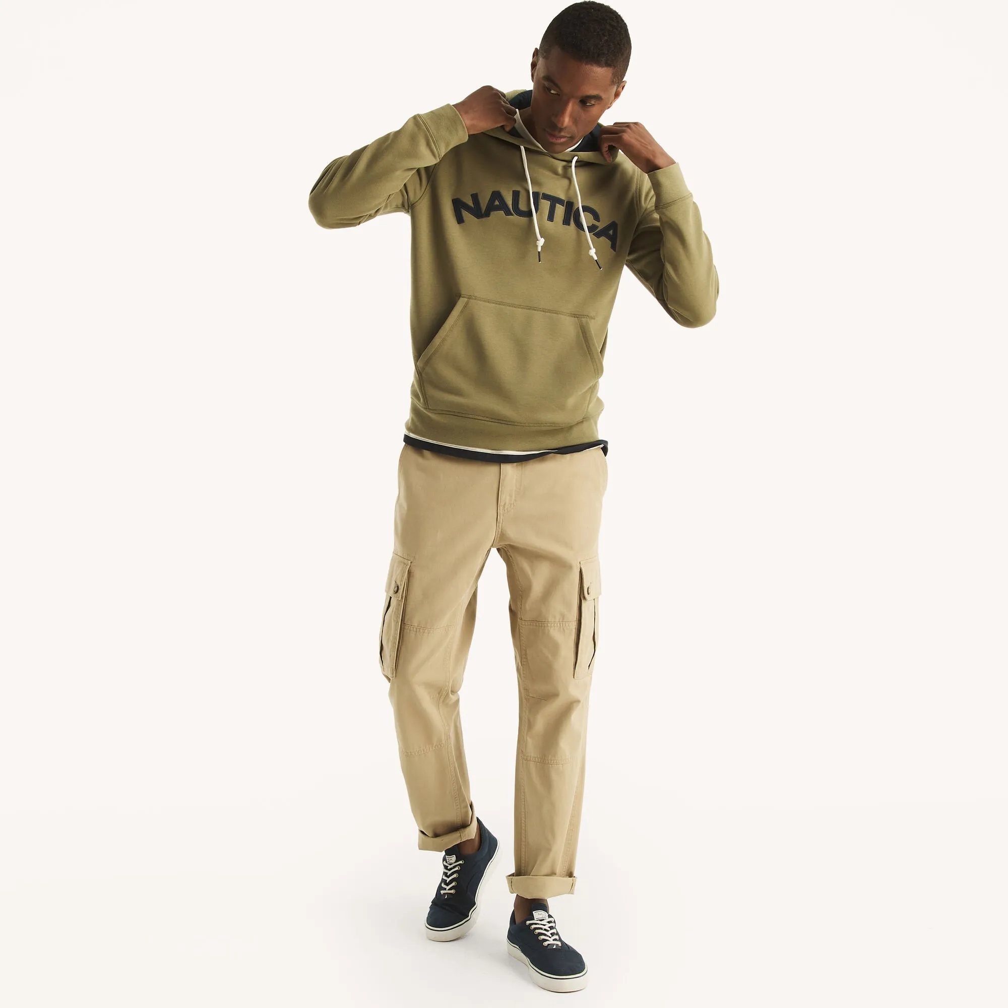 Nautica Mens Pullover Logo Hoodie