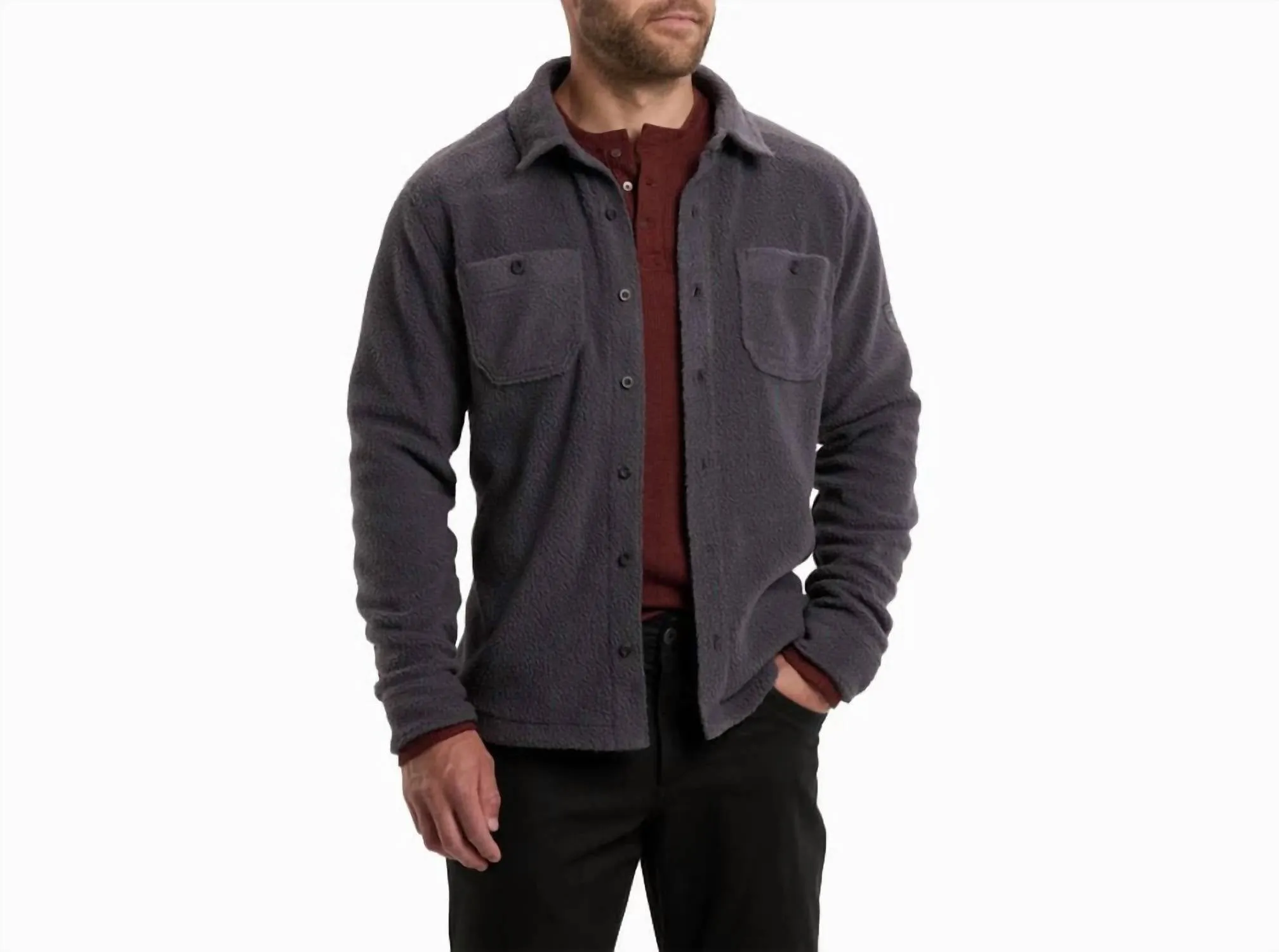 Nomad Fleece Overshirt In Carbon