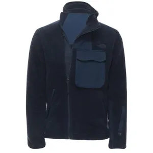 North Face fleece patch pocket asymmetric zip up jacket