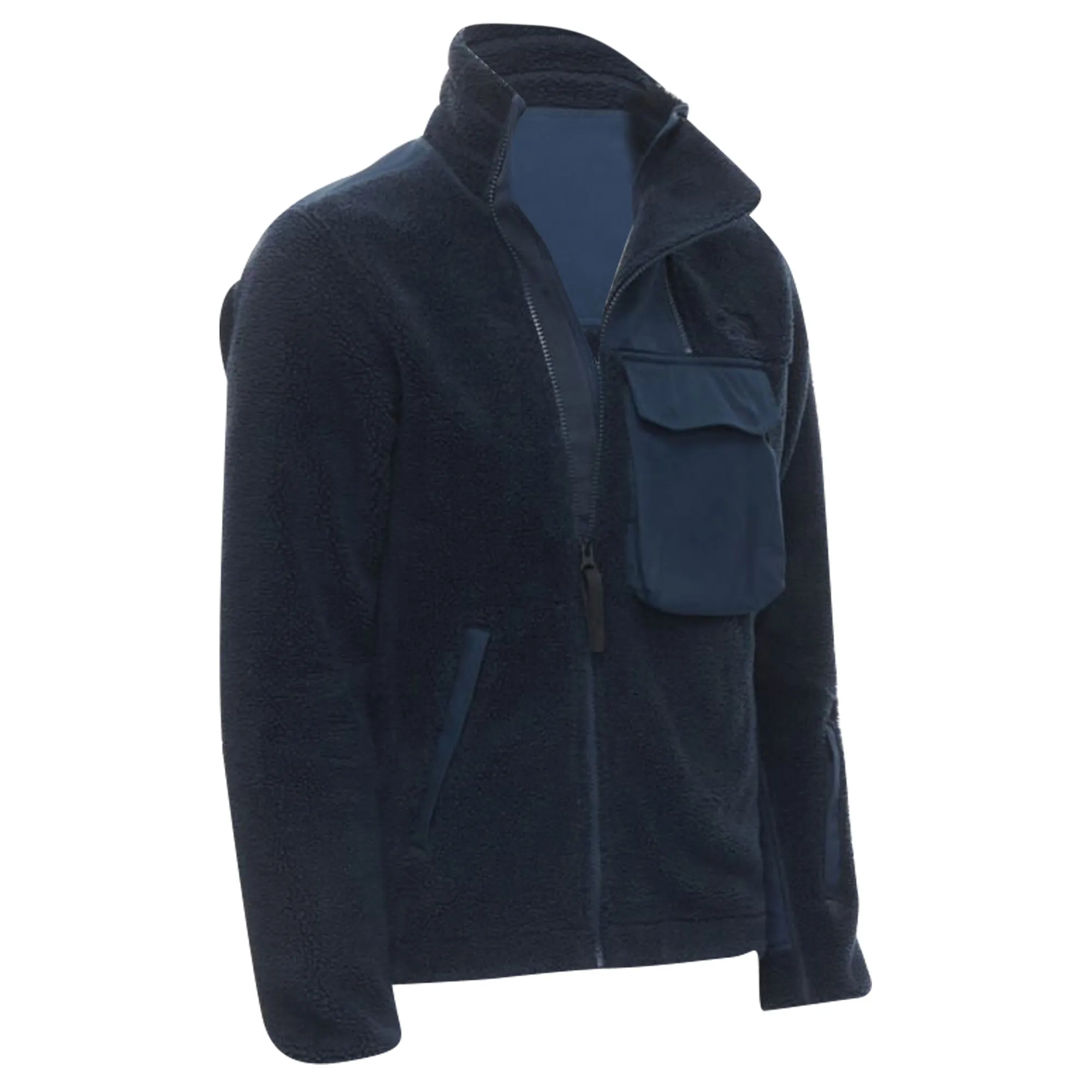 North Face fleece patch pocket asymmetric zip up jacket