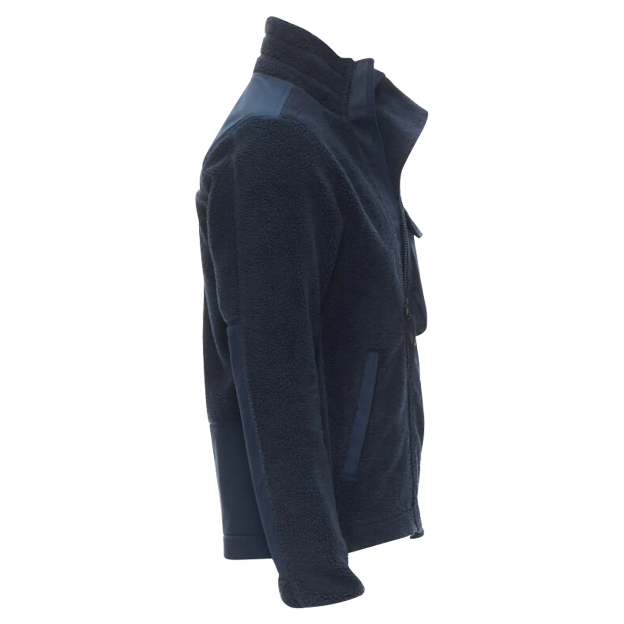 North Face fleece patch pocket asymmetric zip up jacket