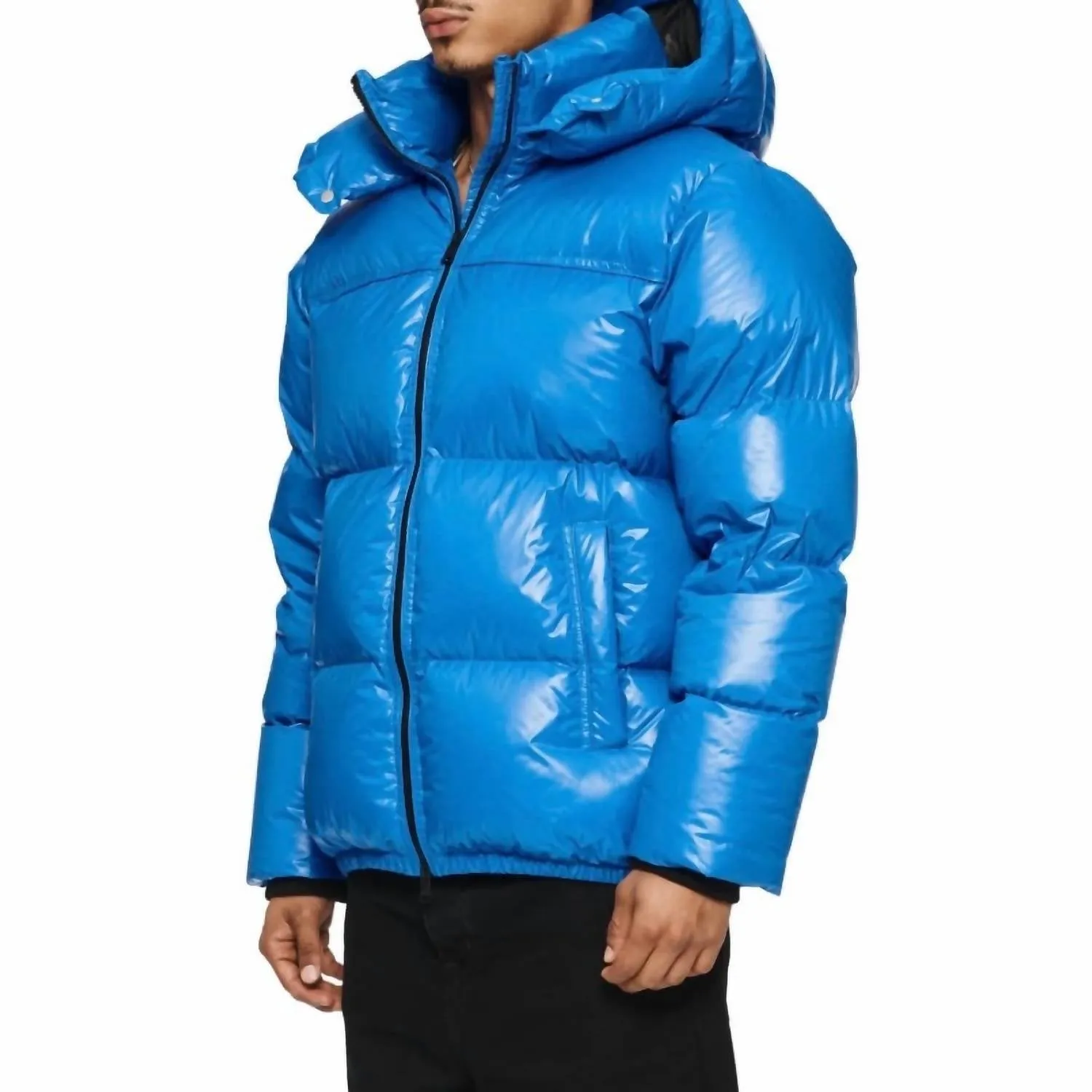 Nylon Down Puffer Jacket In Blue
