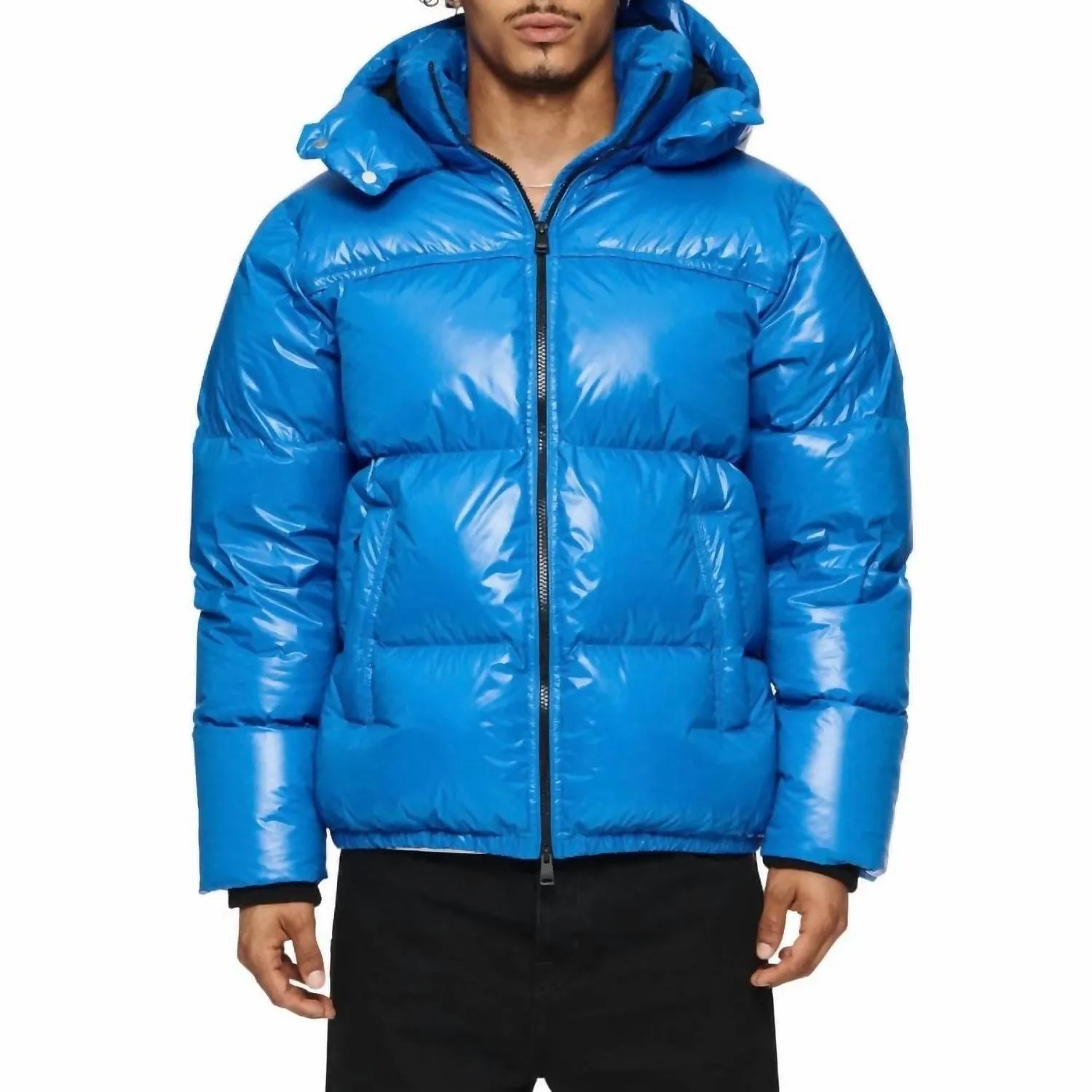 Nylon Down Puffer Jacket In Blue