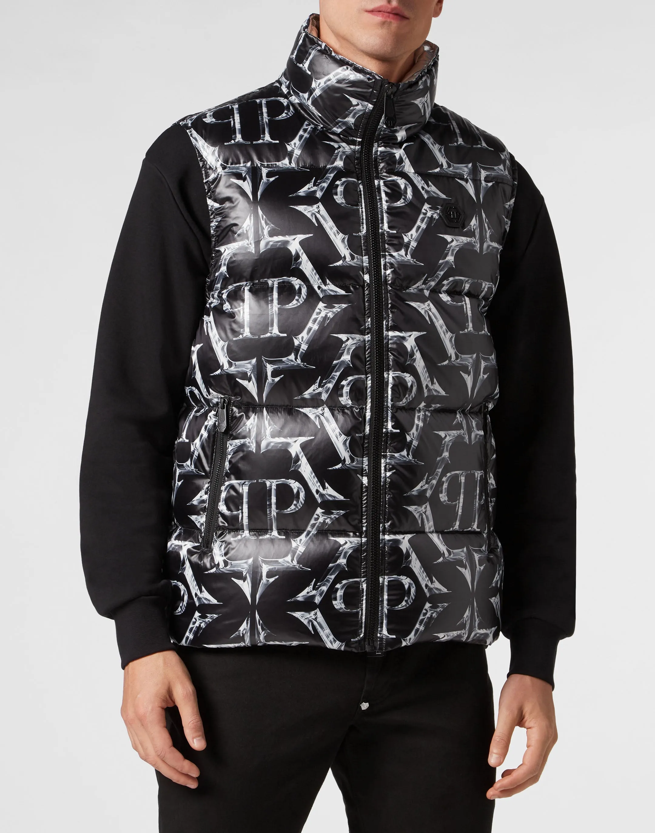 Nylon Puffer Vest Chrome