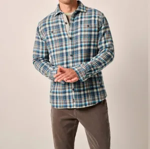 Opry Brushed Twill Flannel Shacket In Blue