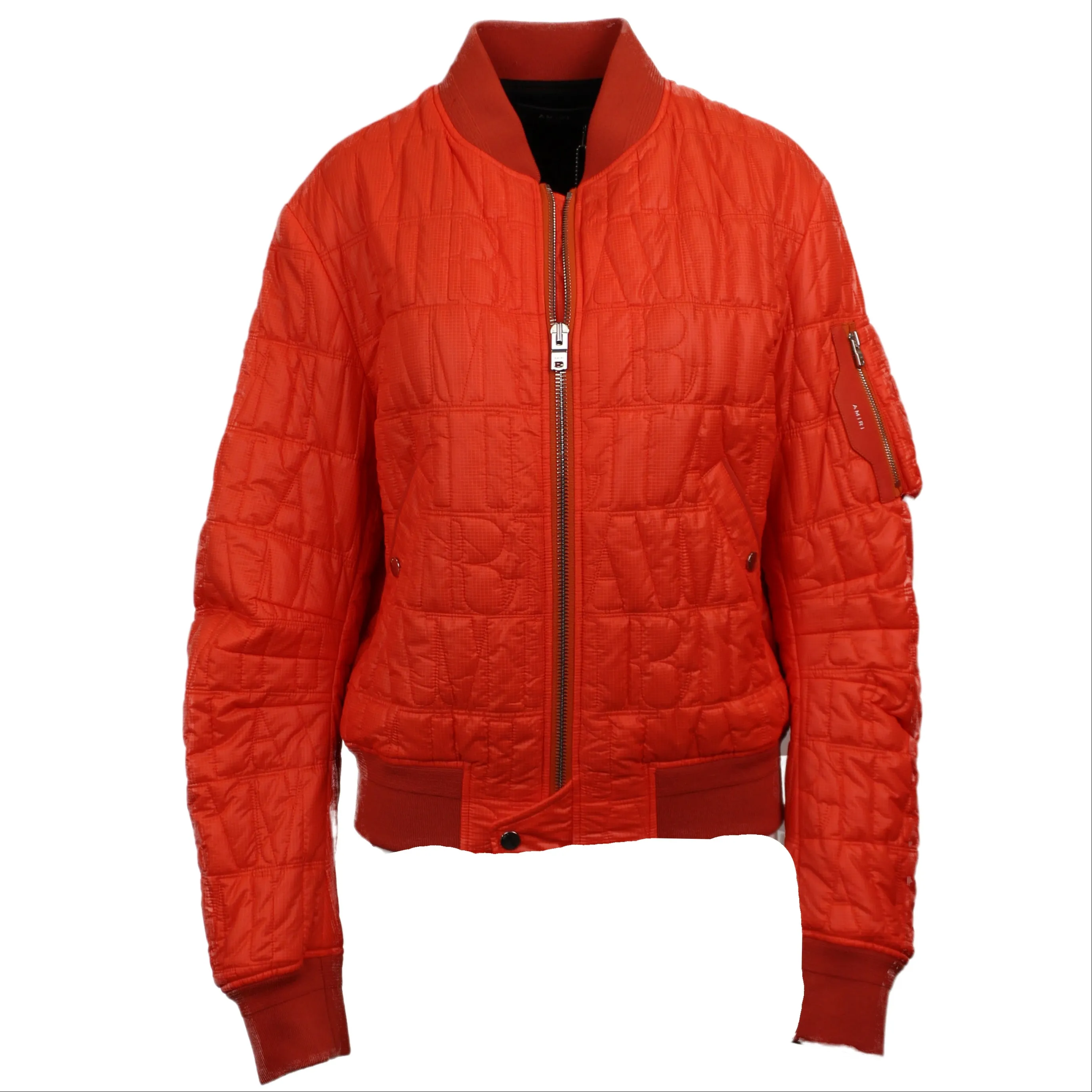 Orange QUILTED LOGO Jacket Bomber