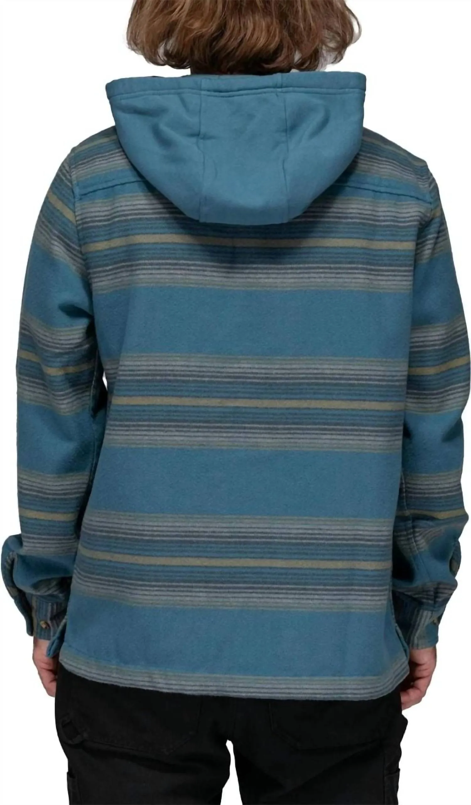 Outback Hood Flannel In Steel Blue