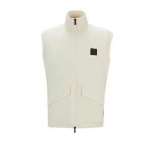 Padded mixed-material gilet with logo badge