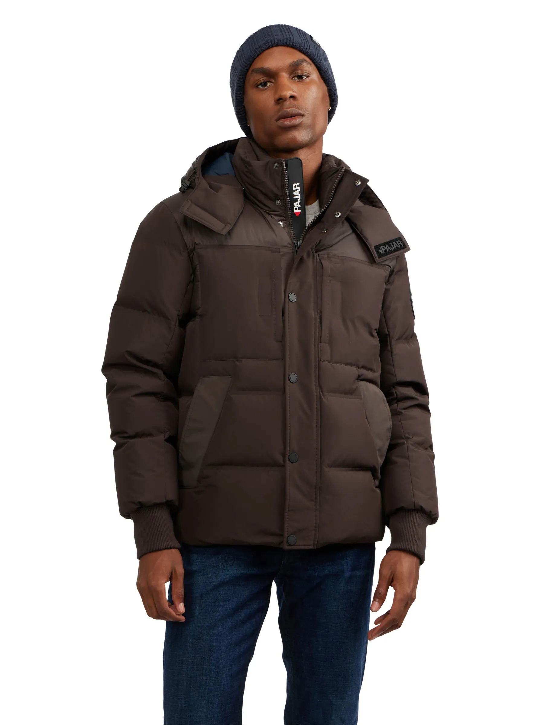 Pajar Men’s Comet Mixed Media Puffer with Detachable Hood