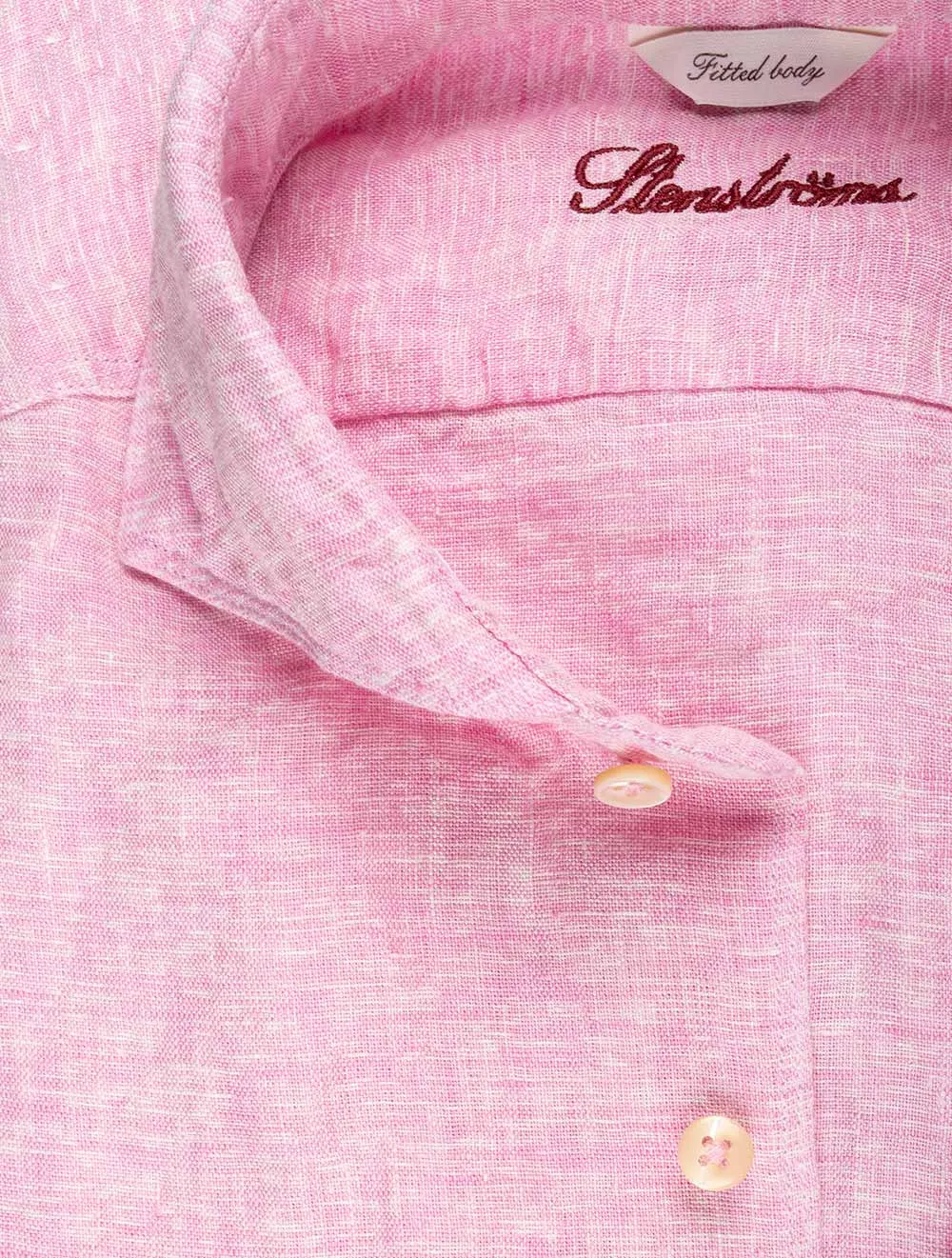 Pink Linen Fitted Shirt