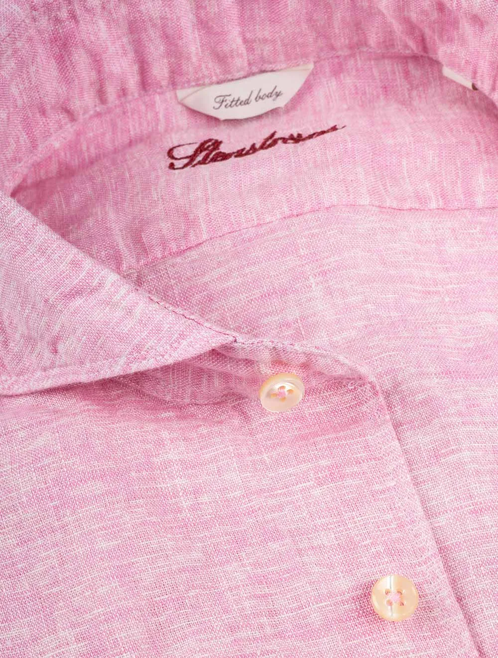 Pink Linen Fitted Shirt