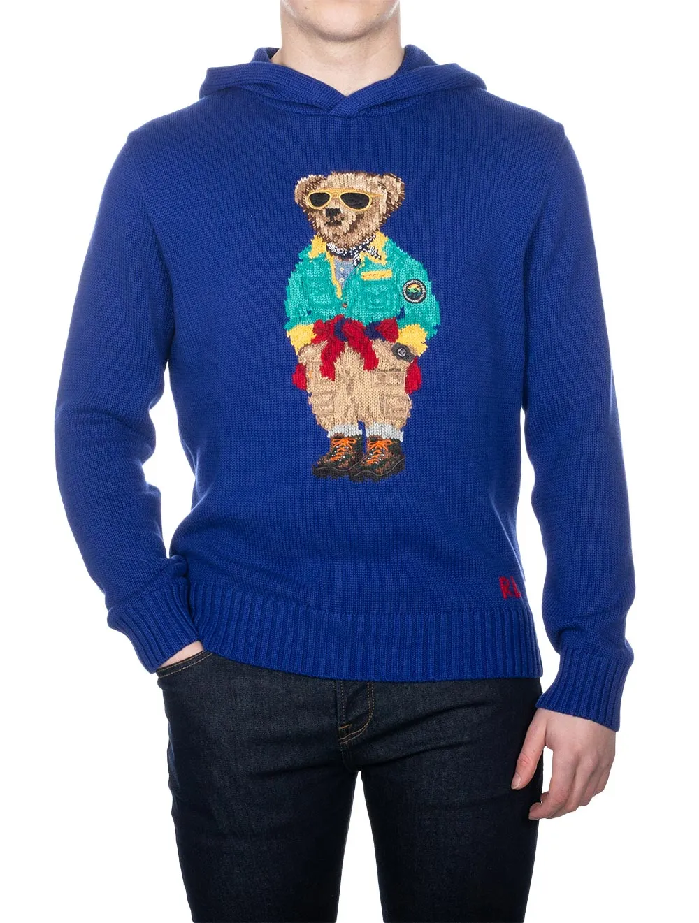Polo Bear Hooded Jumper Blue