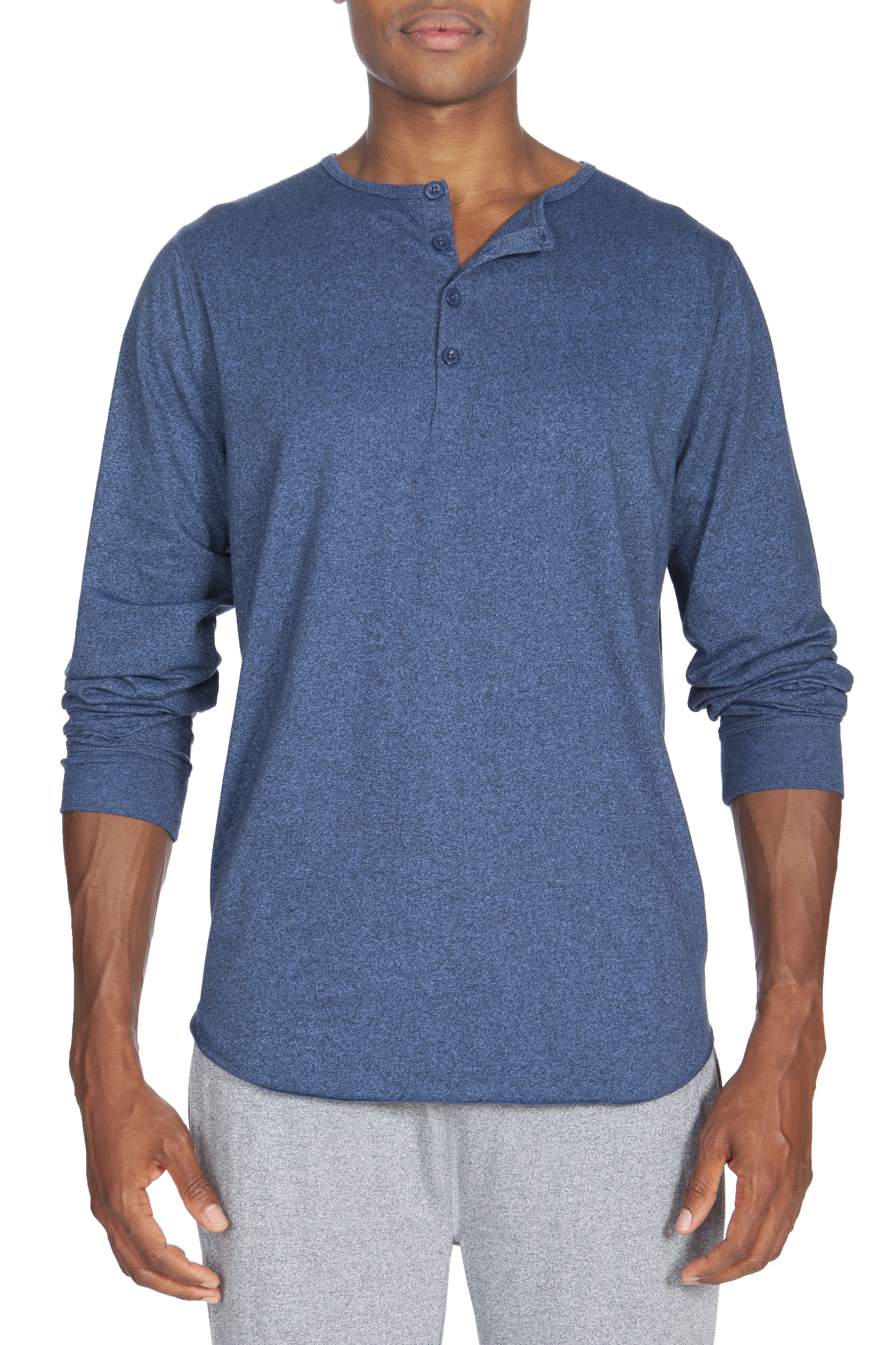 Poly Viscose Long Sleeve Henley