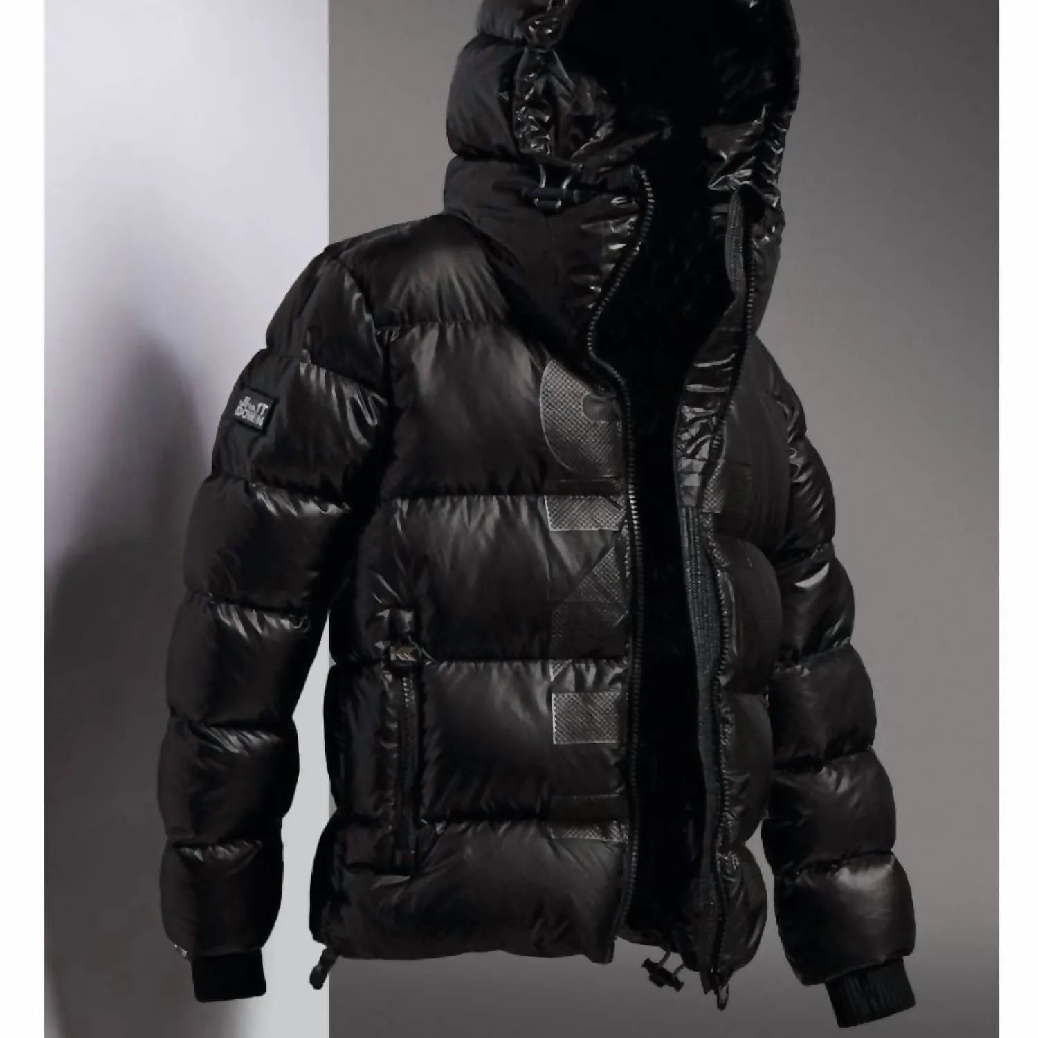 Prime Slick Down Puffer Jacket In Black