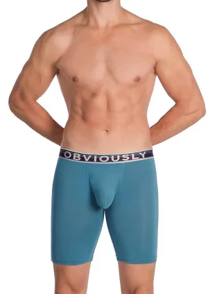 Primeman 9 Inch Leg Boxer Brief In Steel Blue