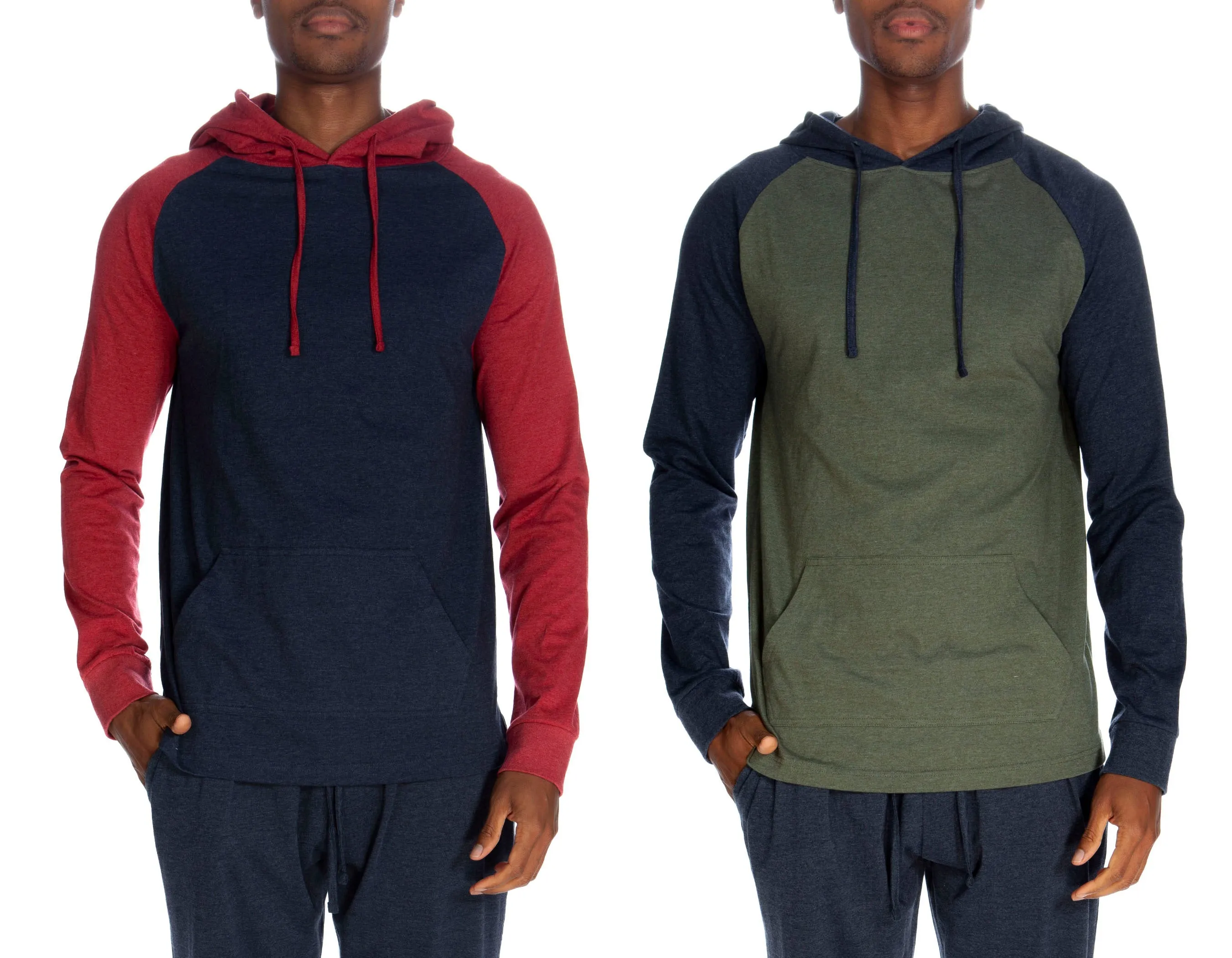 Pullover Raglan Hoody Contrast Sleeve 2 Pack