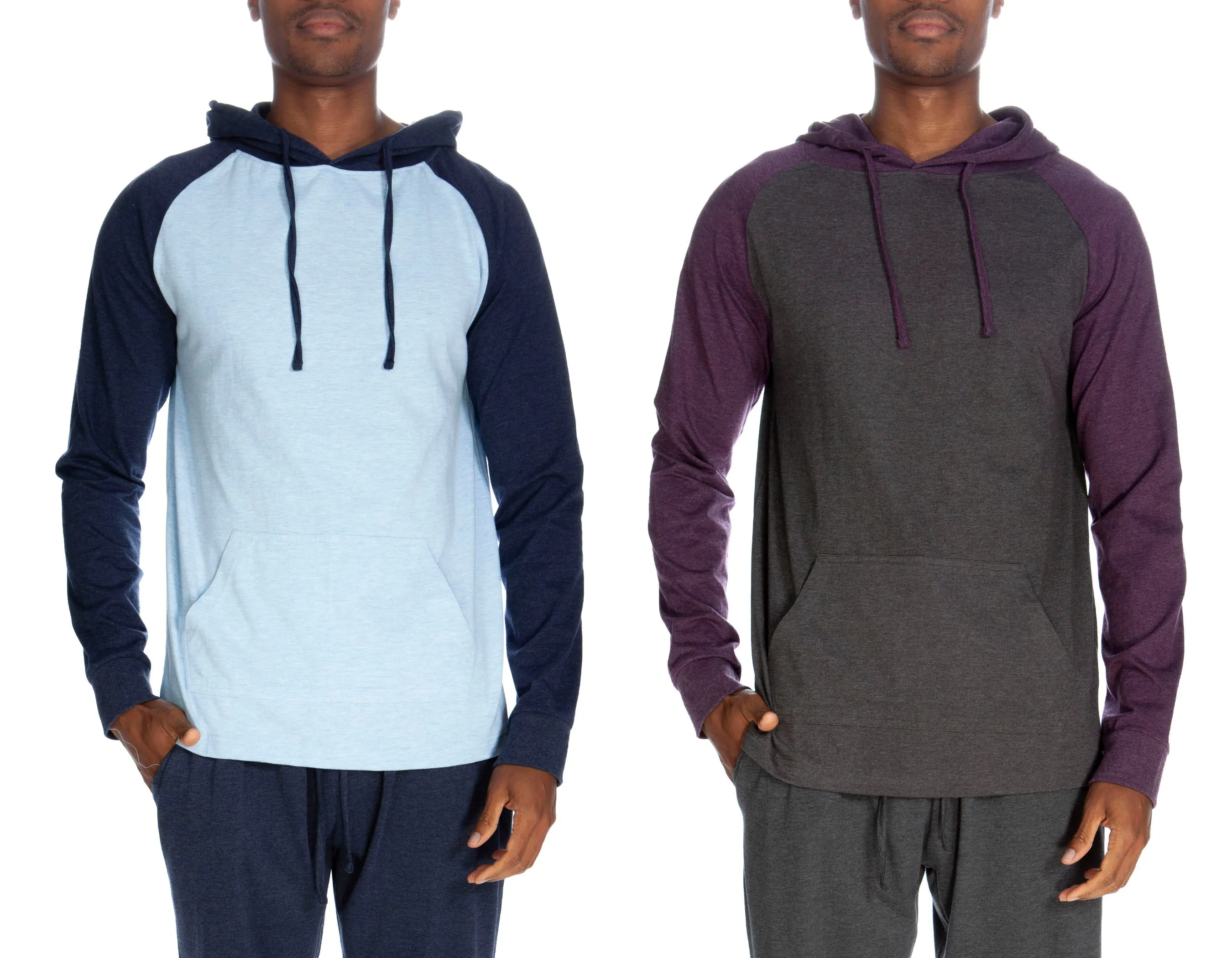 Pullover Raglan Hoody Contrast Sleeve 2 Pack