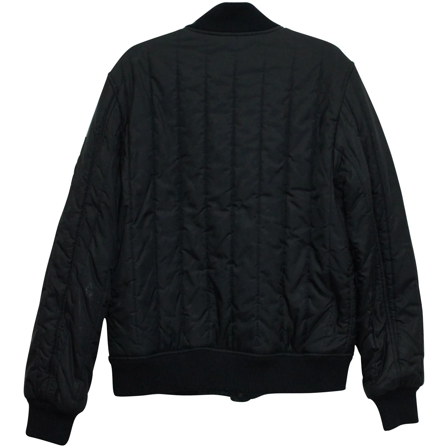 Raf Simons Quilted Bomber Jacket in Navy Blue Polyamide