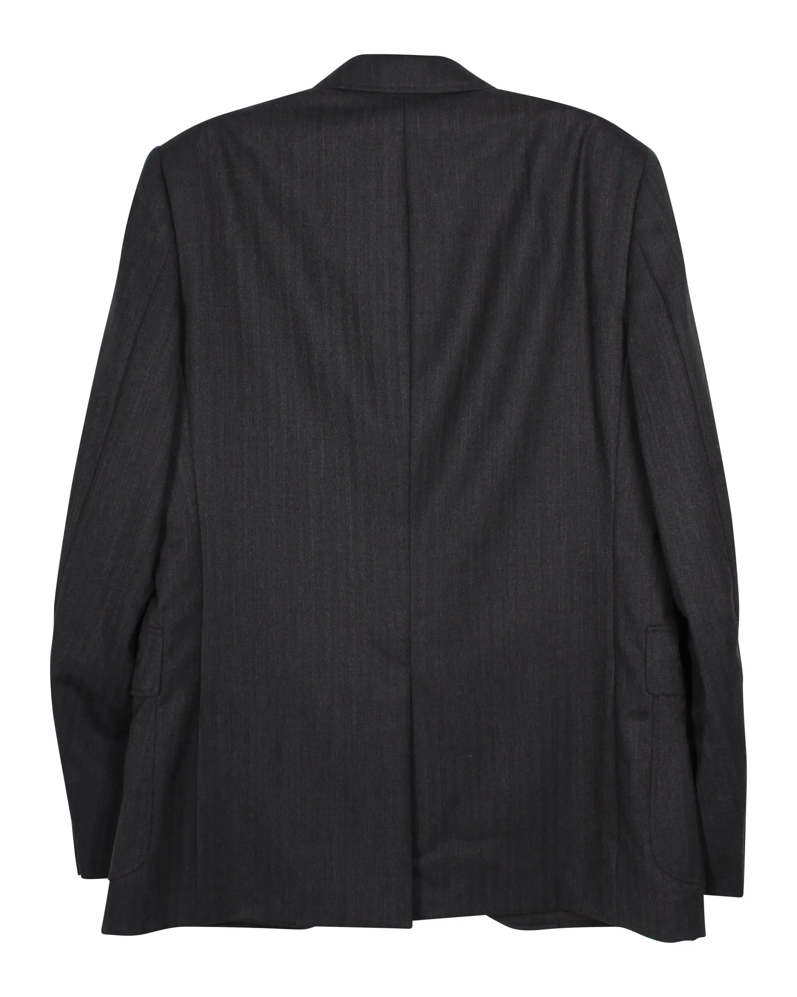 Ralph Lauren Striped Long Sleeve Blazer in Grey Wool