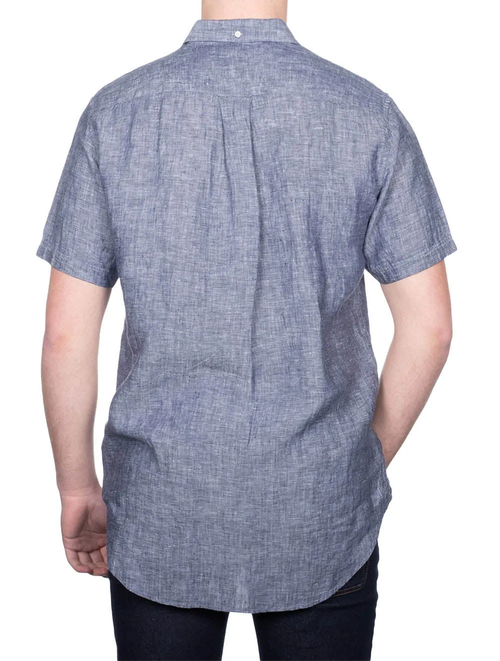 Regular Fit Linen Shirt Marine
