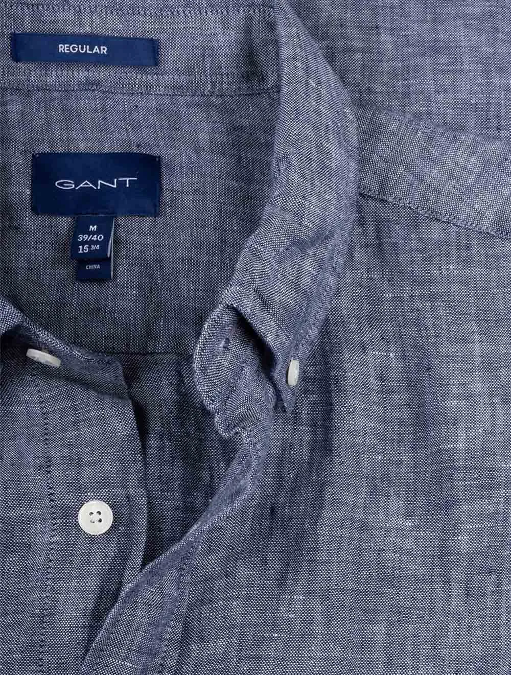 Regular Fit Linen Shirt Marine