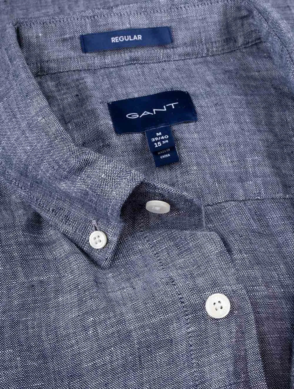 Regular Fit Linen Shirt Marine