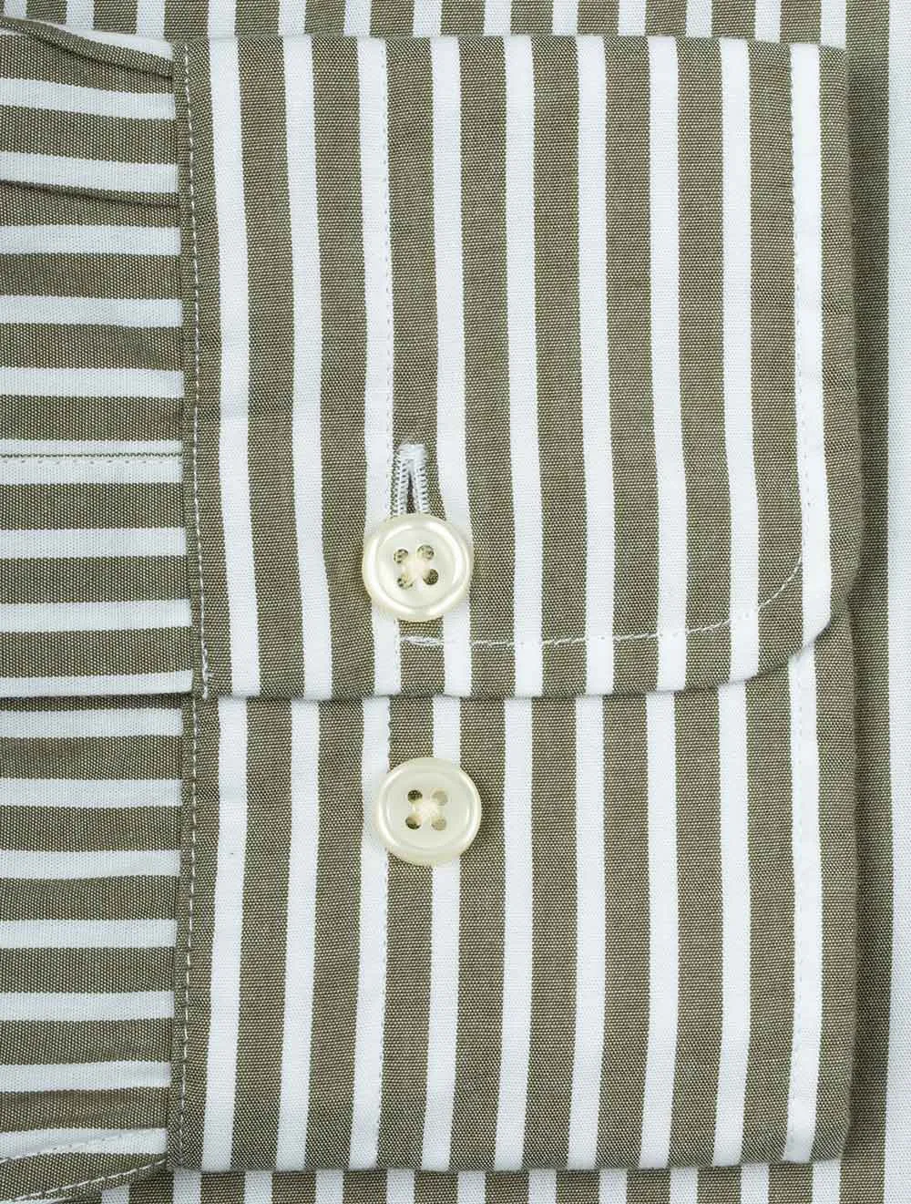Regular Fit Poplin Stripe Shirt Juniper Green