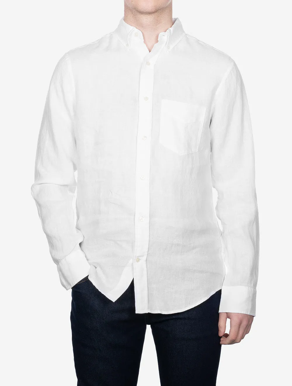 Regular Linen Shirt Capri White