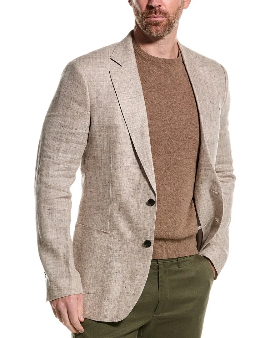 Reiss Auto Linen Notch Textured Jacket