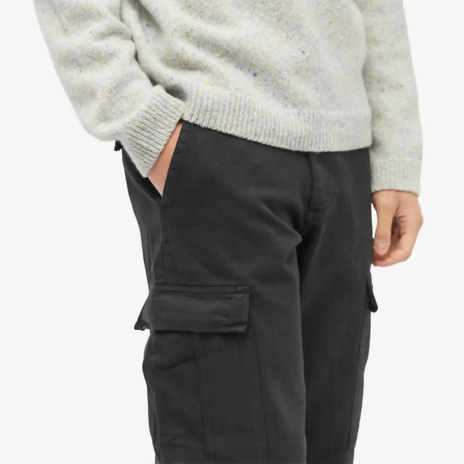 Santo Herringbone Trouser In Black