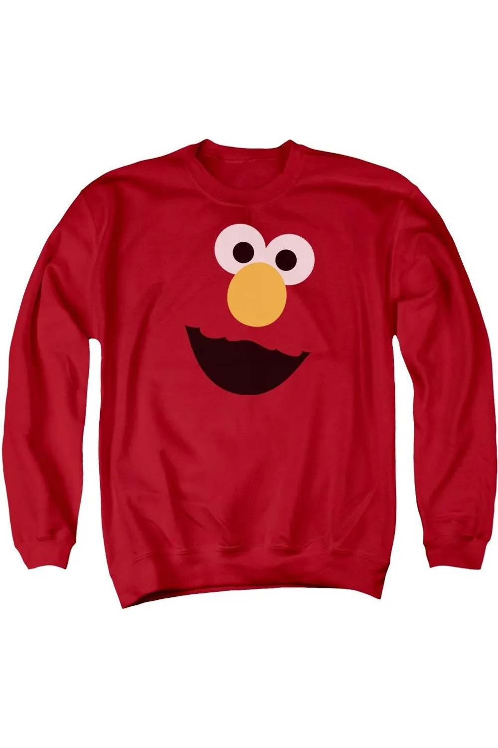 Sesame Street Elmo Face Adult Crewneck Sweatshirt