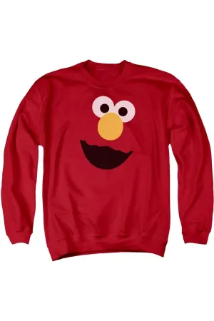Sesame Street Elmo Face Adult Crewneck Sweatshirt