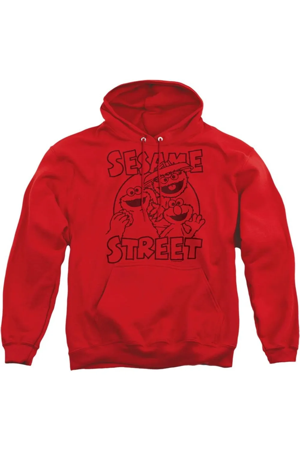 Sesame Street Group Crunch Adult Pull Over Hoodie