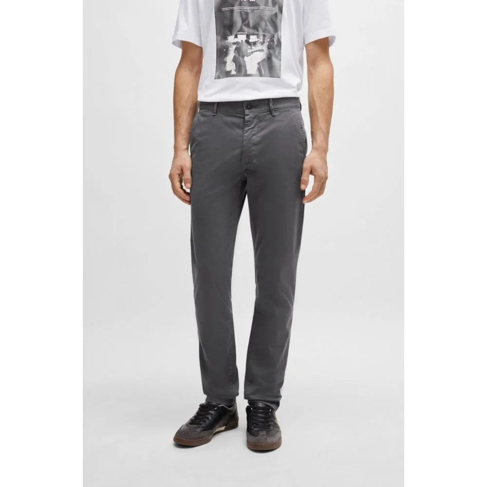 Slim-fit chinos in stretch-cotton satin