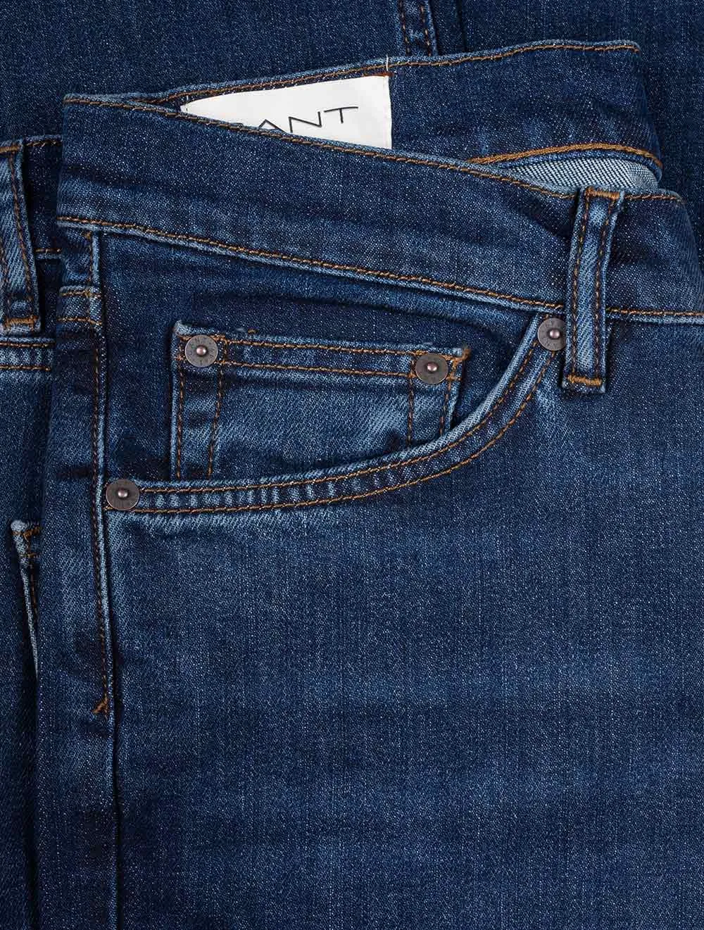 Slim Fit Jeans Dark Blue Worn In