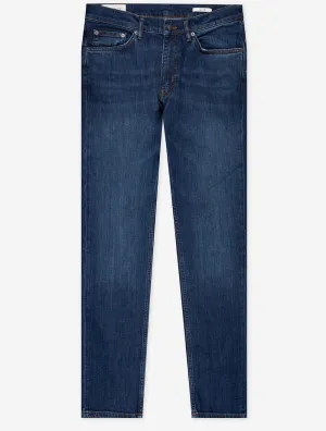Slim Fit Jeans Dark Blue Worn In